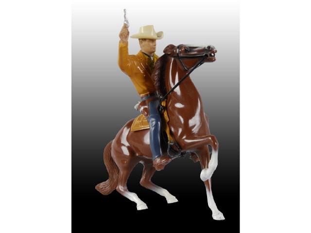 Appraisal: Hartland Horse and Cheyenne Rider Description Plastic Semi-rearing Pinto Rider