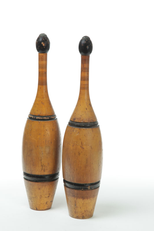 Appraisal: PAIR OF INDIAN OR JUGGLING CLUBS American early th century