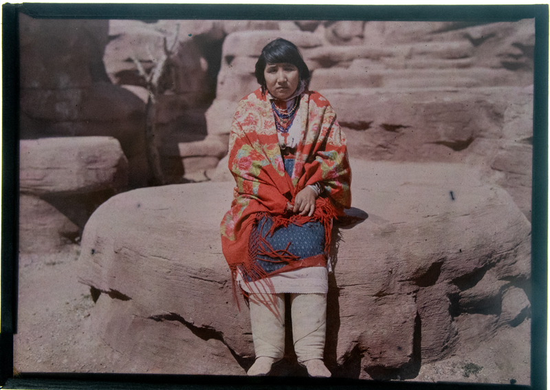 Appraisal: RARE AUTOCHROMES OF NATIVE AMERICANS Each autochrome is x inches