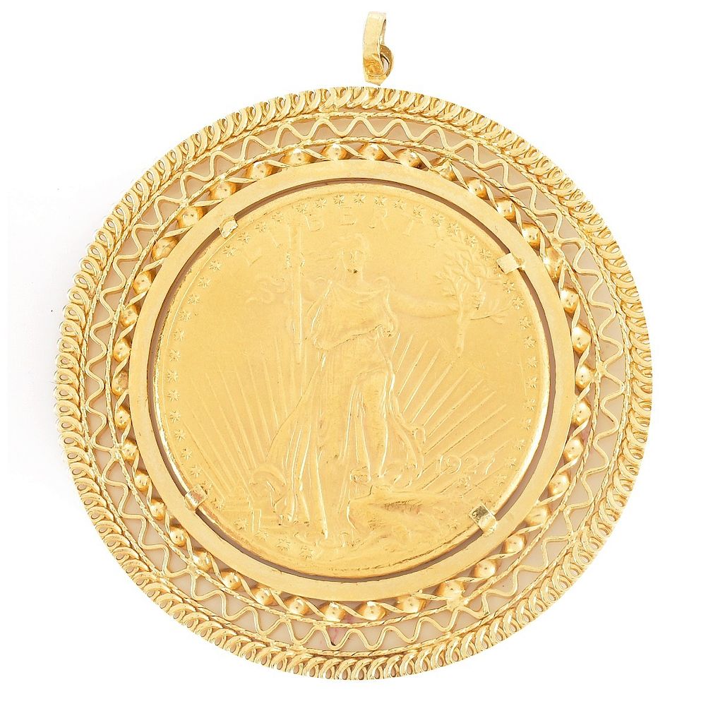 Appraisal: US Gold Coin Pendant St Gaudens US Gold Coin and