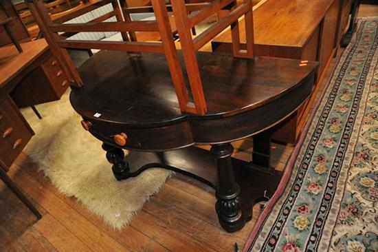 Appraisal: A VICTORIAN MAHOGANY DEMILUNE HALL TABLE