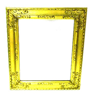 Appraisal: Gilt frame wall mirror scroll relief at corners geometric border