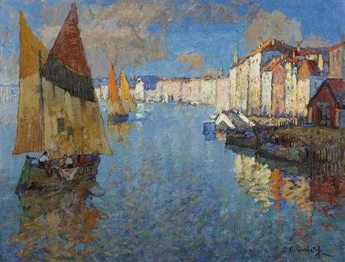 Appraisal: GORBATOV KONSTANTIN IVANOVIC Stavropol - Berlin Chioggia Oil on canvas