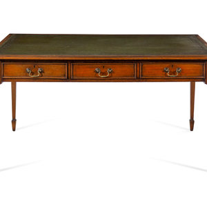 Appraisal: An Edwardian Leather-Inset Mahogany Writing Table Circa Height x width