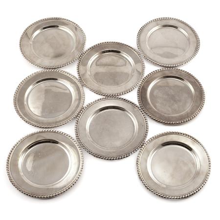 Appraisal: Set of Eight Matthews Company Sterling Silver Butter Plates Estimate