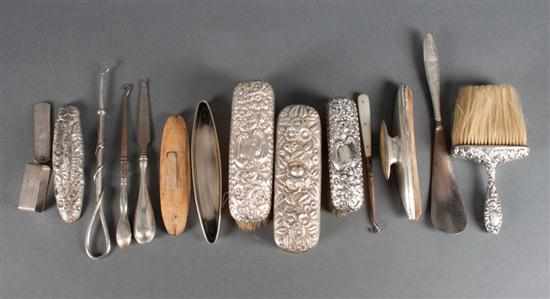 Appraisal: Assortment of American sterling silver vanity accessories comprising items including