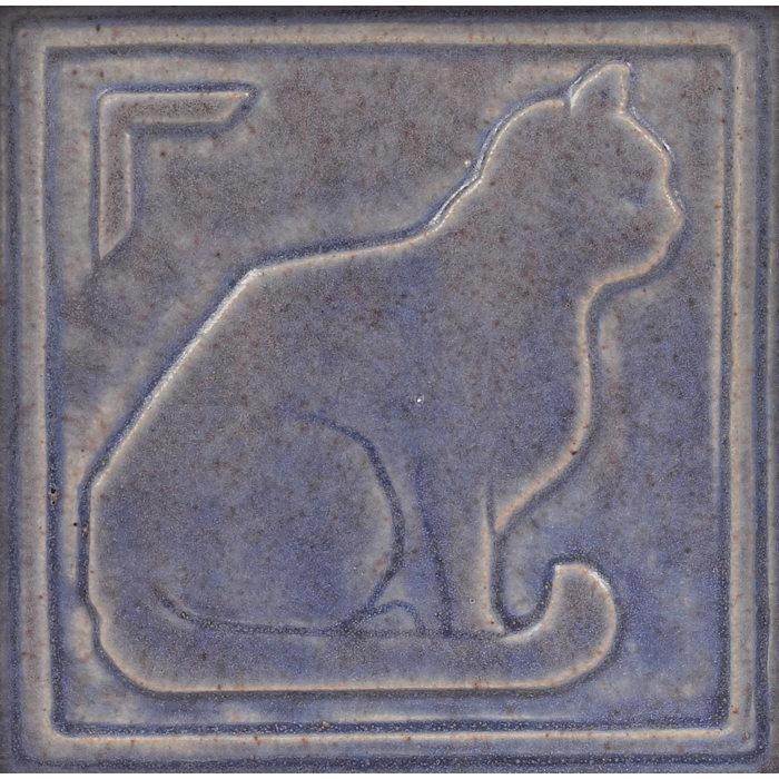 Appraisal: Pewabic tile contemporary cat figure covered in a purple matte