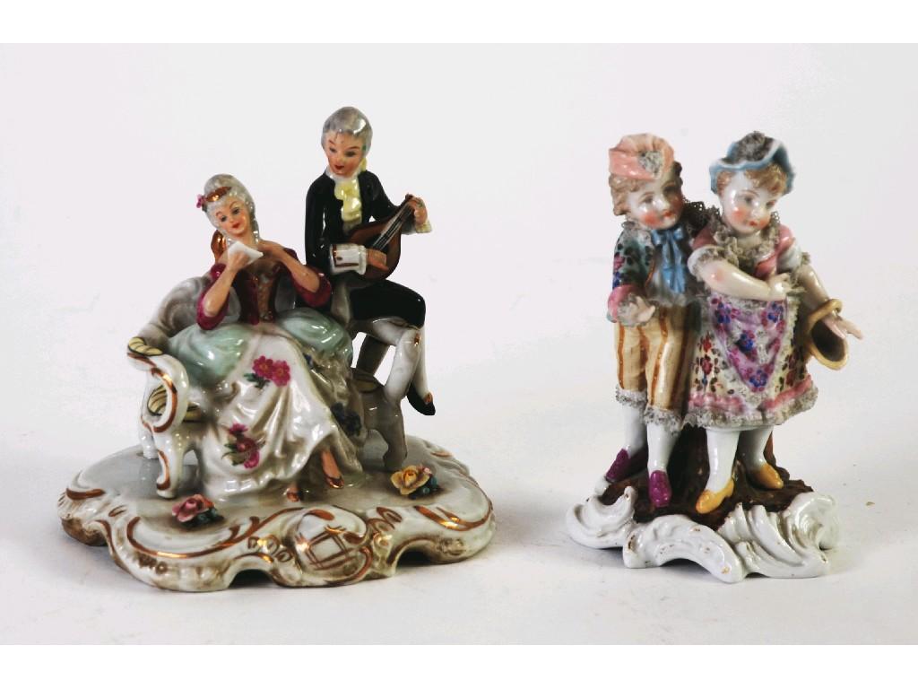 Appraisal: LATE NINETEENTH CENTURY CONTINENTAL PORCELAIN GROUP modelled as two children