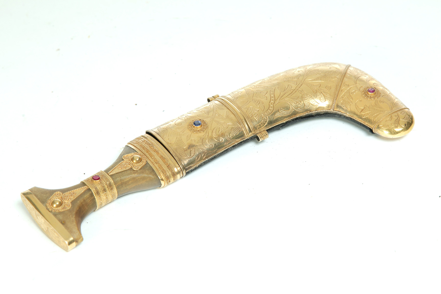 Appraisal: DECORATIVE MIDDLE EASTERN DAGGER Second half- th century Gold filled