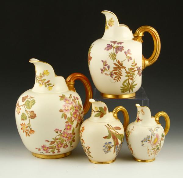 Appraisal: - Collection of Royal Worcester Blush Ivory Pitchers Collection of