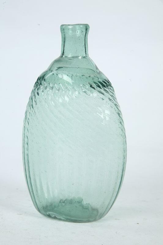 Appraisal: PITKIN FLASK Midwestern st half- th century blown glass Pale