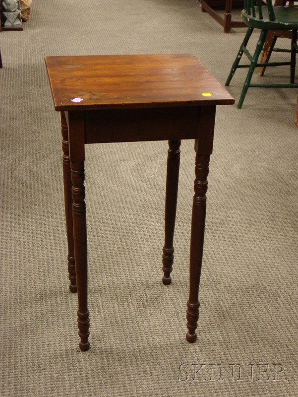 Appraisal: Classical Cherry Stand with Turned Legs ht lg wd in