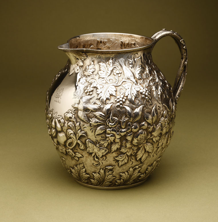 Appraisal: S Kirk Son silver floral repousse pitcher S Kirk Son