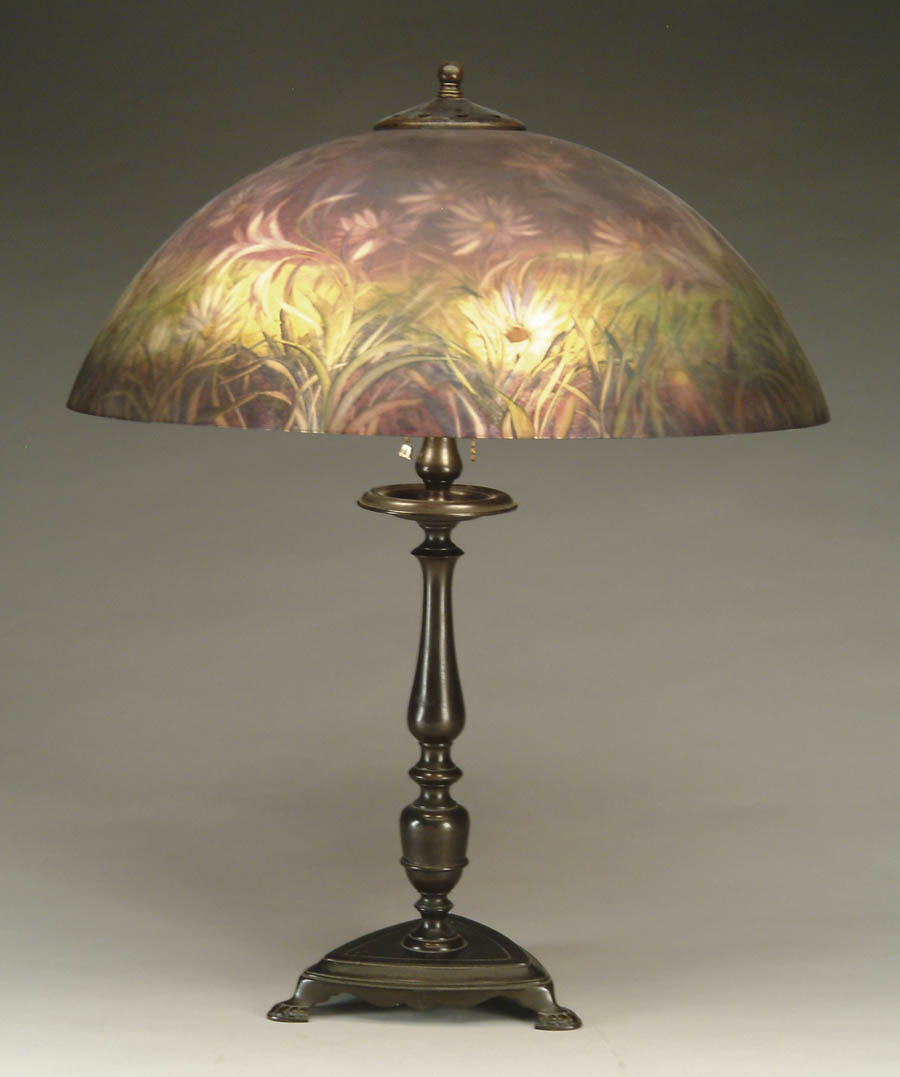 Appraisal: ULLA DARNI REVERSE PAINTED LAMP Contemporary artist Ulla Darni is