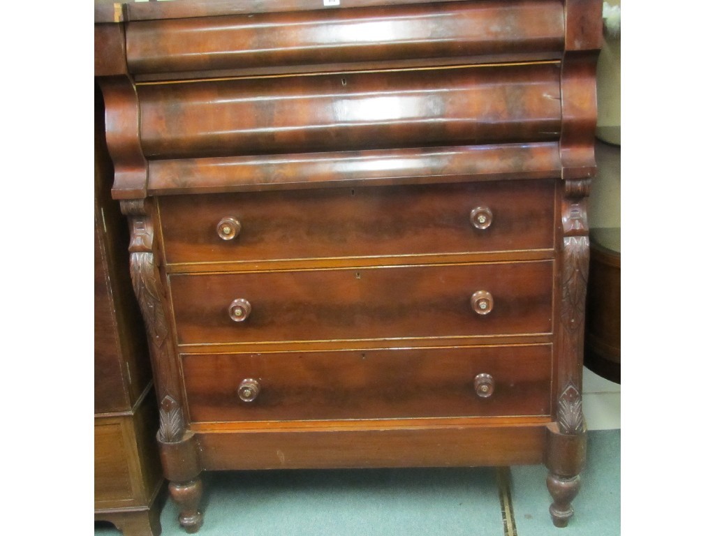 Appraisal: Victorian mahogany ogee chest of drawers