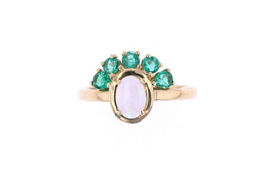 Appraisal: Australian Opal Emerald k Yellow Gold Ring Featured in this