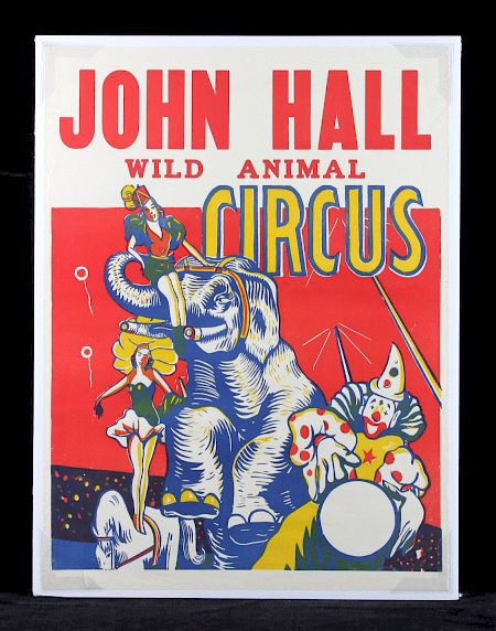 Appraisal: Original John Hall Wild Animal Circus Poster This is an