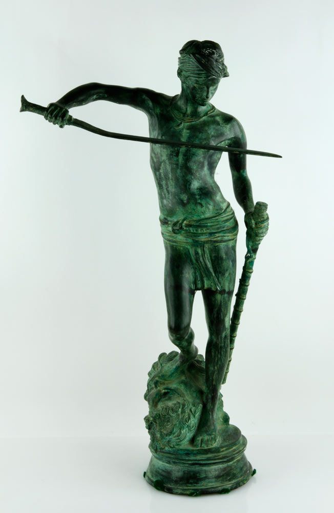 Appraisal: - th C David and Goliath Bronze th century sculpture