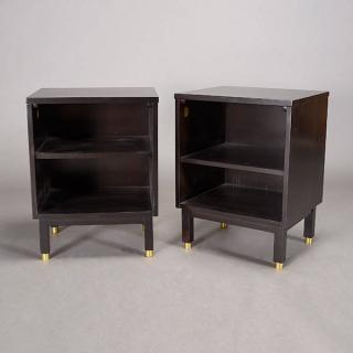 Appraisal: Pair Of Black Night Stands For Dunbar Length inches Width