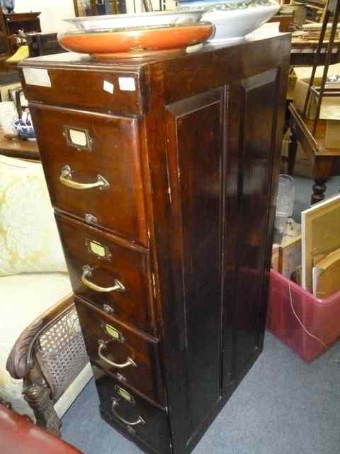 Appraisal: AN EARLY TH CENTURY FOUR DRAWER 'PRE-EMINENT FILE' FILING CABINET