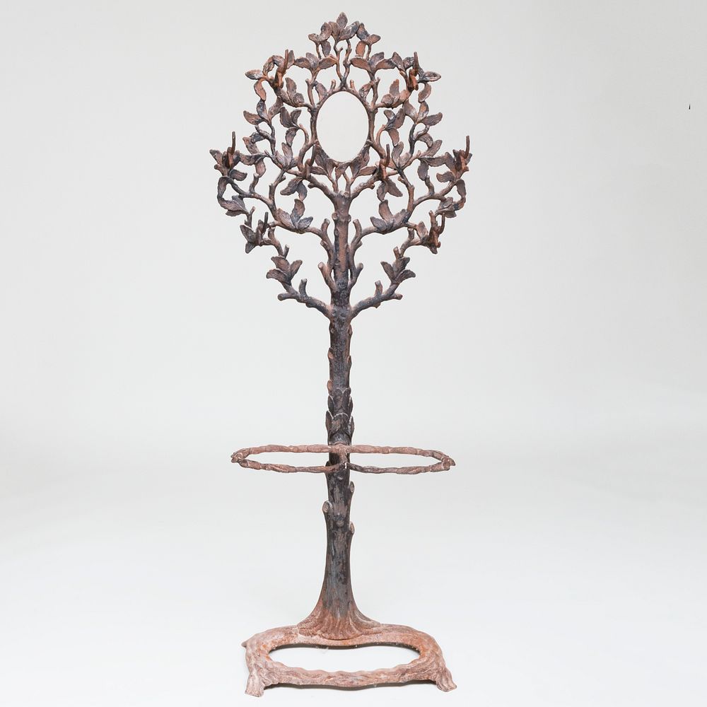 Appraisal: English Painted Cast Iron Hall Tree ft x x in