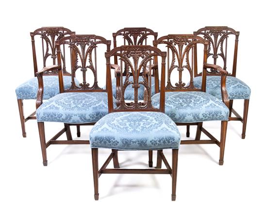 Appraisal: Sale Lot A Set of Eight Sheraton Style Mahogany Dining