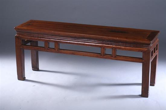 Appraisal: CHINESE BEECH WOOD BENCH th century - in x in