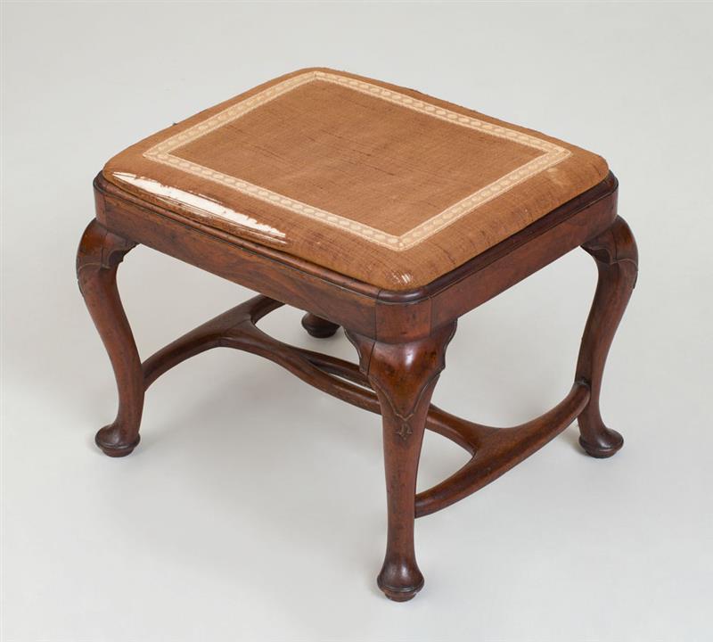 Appraisal: FINE GEORGE II CARVED WALNUT STOOL CIRCA x x in