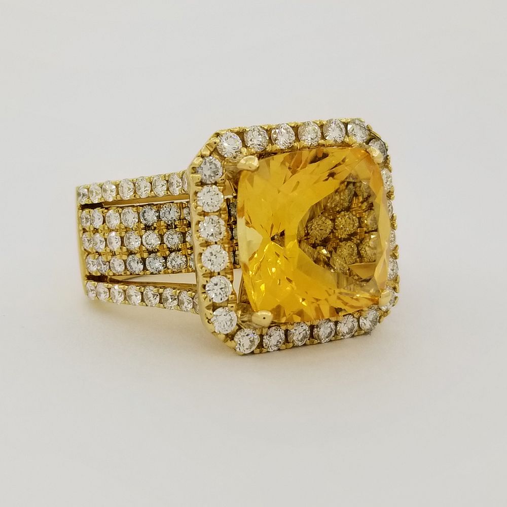 Appraisal: k Gold Citrine Diamond Ring k Gold Citrine Diamond Ring