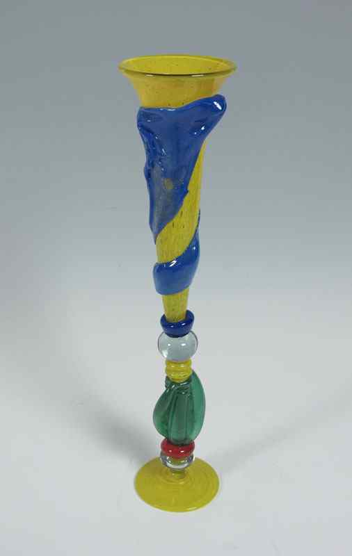 Appraisal: CONTEMPORARY ROMANIAN CZECH ART GLASS VASE Applied and joined colors