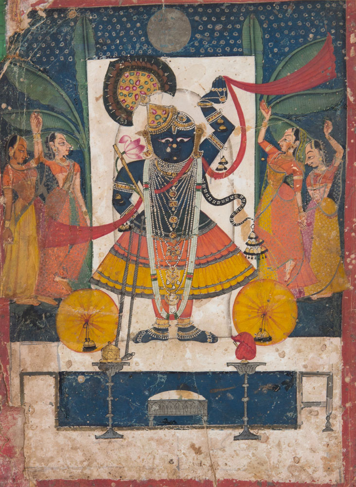 Appraisal: INDIAN SCHOOL SHRINATHJI Watercolor on paper x in sheet unframed