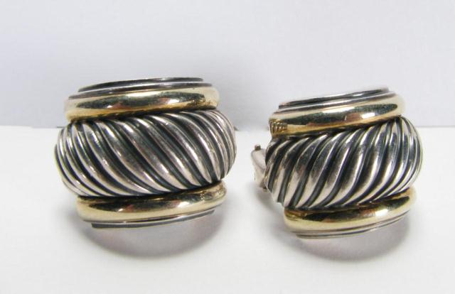 Appraisal: David Yurman sterling silver and k yellow gold Cable Design