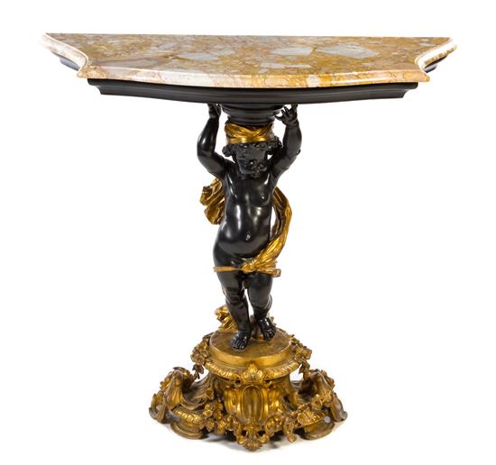 Appraisal: Sale Lot A Gilt and Patinated Metal Figural Pedestal th