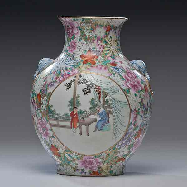 Appraisal: Thousand Flowers Vase Chinese Republican Period a compressed globular form