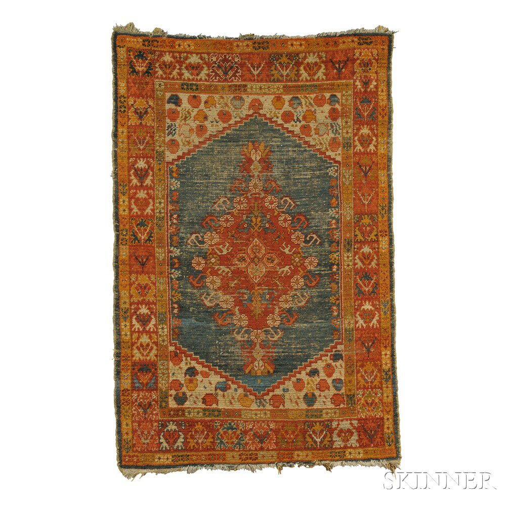 Appraisal: Ushak Rug West Anatolia late th century the blue-green field