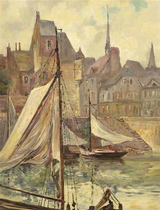 Appraisal: Valero Tory th century Honfleur Lundi soir octobre oil on