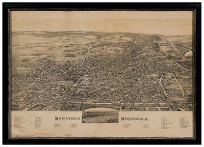 Appraisal: Saratoga Springs New York lithograph bird s-eye view drawn and