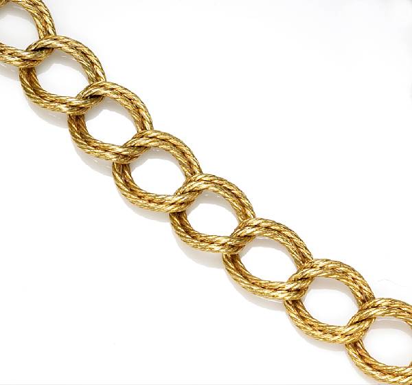 Appraisal: An eighteen karat gold link necklace weighing approximately grams length