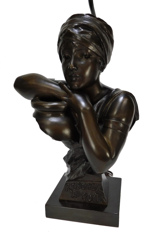 Appraisal: EMMANUEL VILLANIS BRONZE BUST OF ORIENTALIST WOMAN France - Titled