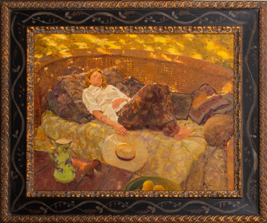 Appraisal: DAVID HETTINGER RECLINING WOMAN OIL ON CANVAS David Hettinger American