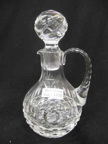 Appraisal: Cut Crystal Cruet '' tall excellent attributed to Waterford