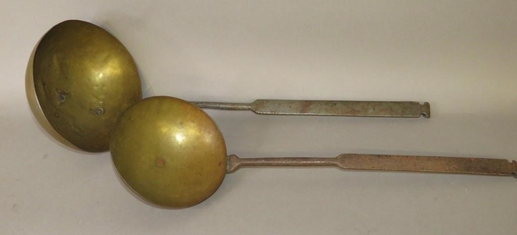 Appraisal: PAIR OF BRASS IRON LADLES ATTRIBUTED TO UNION COca mid-late