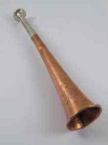 Appraisal: A silver mounted copper hunting horn by Swaine Adeney circa