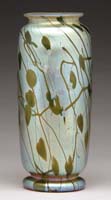 Appraisal: STEUBEN MILLEFIORI VASE Very pretty gold Aurene vase has green