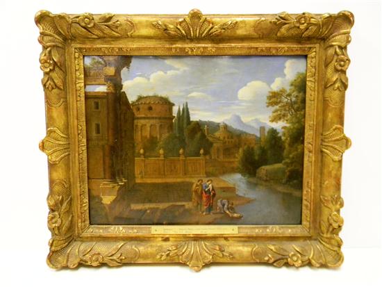 Appraisal: Unsigned th C Italian school oil on copper panel depicting