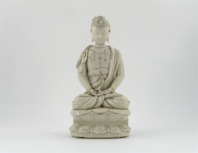 Appraisal: A large Chinese blanc de Chine figure of Buddha seated