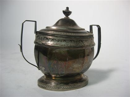 Appraisal: Philadelphia silver covered sugar bowl Samuel Richards circa Oval shape