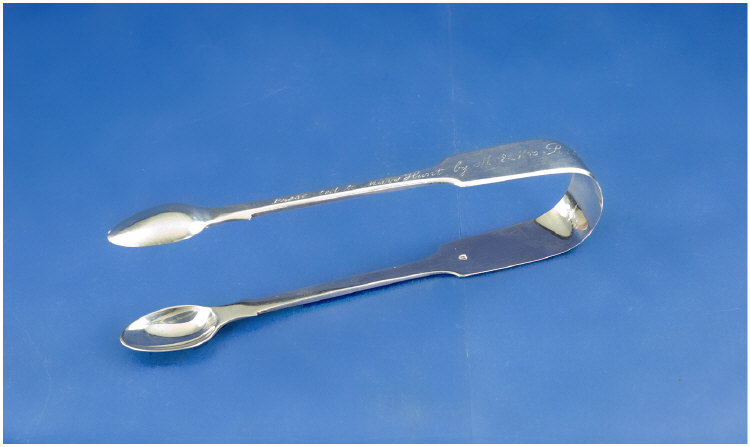 Appraisal: Pair of Silver Sugar Tongs Hallmarked London