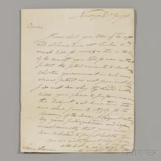 Appraisal: Astor John Jacob - Autograph Letter Signed New York January