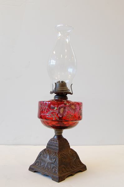 Appraisal: VICTORIAN RUBY GLASS KERO LAMP